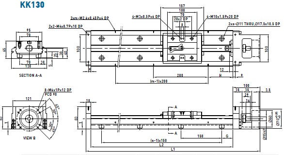 上銀KK130線性模組圖 上銀KK130線性模組圖