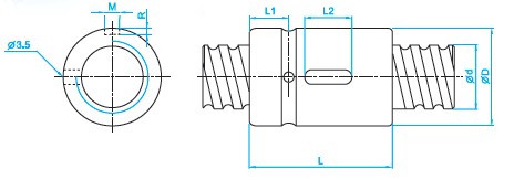 SCI4005滾珠絲杠尺寸圖 SCI4005滾珠絲杠尺寸圖